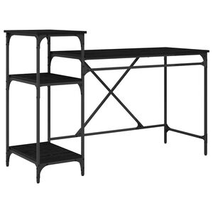 vidaXL Stalas Juodas ąžuolas 135 x 50 x 90 cm Apdirbta mediena