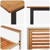 vidaXL Sodo valgomojo komplektas 9 pcs Smėlio Kietos akacijos mediena