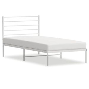 vidaXL Lovos rėmas be čiužinio, baltas, 75x190cm, metalas