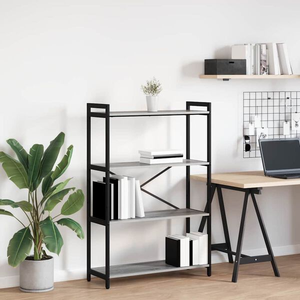 vidaXL Knygų lentyna Pilka sonoma ąžuolo 80 x 30 x 120 cm