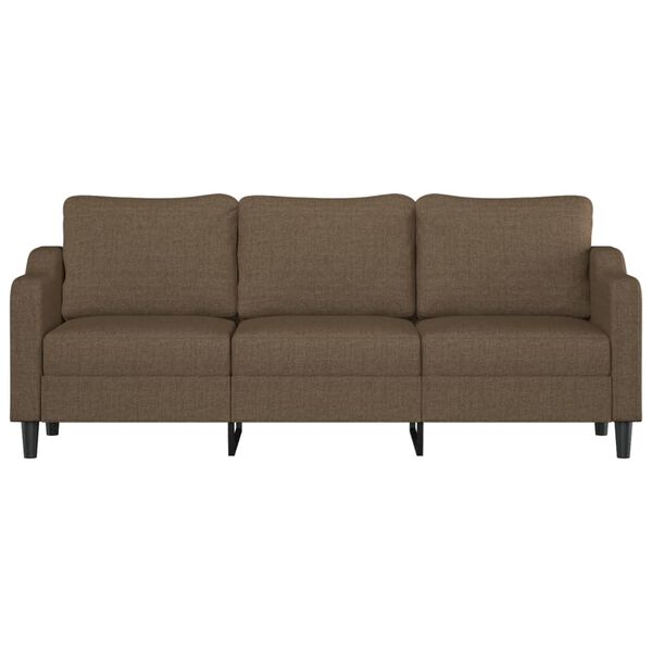 vidaXL Trivietė sofa, rudos spalvos, 210cm, audinys