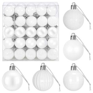 vidaXL Kalėdų kamuoliukų rinkinys 100 vnt. Balta 4 cm Polystirenas