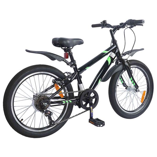 vidaXL Vaikų Dviratis 24 Colių 6-Speed 8-12 metų Juoda