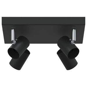 vidaXL Lubų prožektorius Juoda 26 x 26 x 11,5 cm metalas