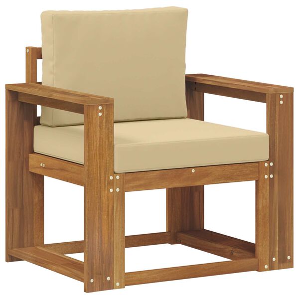 vidaXL Lauko sofa Tvirta akacijos mediena ir poliesteris Natūrali