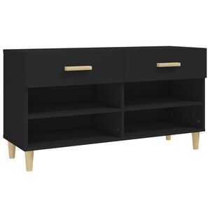 vidaXL Spintelė batams, juodos spalvos, 102x35x55cm, apdirbta mediena