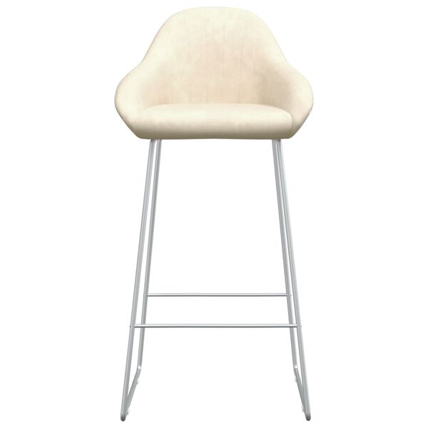 vidaXL Baro taburetė, kreminės spalvos, aksomas