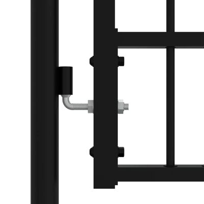 vidaXL Vartai su smailiomis viršūnėmis, juodi, 406x198cm, plienas