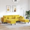vidaXL Sofa su pagalve 3 pcs Geltona Aksomas