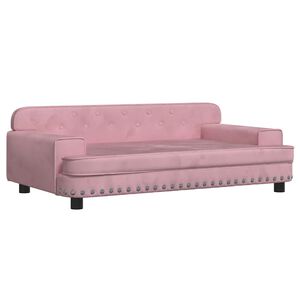 vidaXL Vaiki&scaron;ka sofa, rožinės spalvos, 90x53x30cm, aksomas