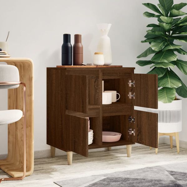 vidaXL Šoninė spintelė, ruda ąžuolo, 60x35x70cm, apdirbta mediena