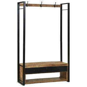 vidaXL Drabužių stovas Ruda 110 x 40 x 179 cm Mango medienos masyvas