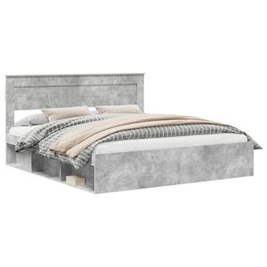 vidaXL Lovos rėmas Betoninė 180 x 200 cm Kietos pu&scaron;ies mediena