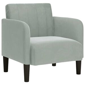 vidaXL Sofa-kėdė su porankiais, &scaron;viesiai pilka, 54 cm, aksomas