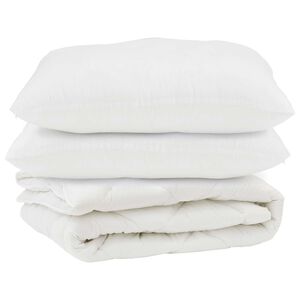 vidaXL Antklodė su pagalve 3 pcs Balta Mikropluo&scaron;tas