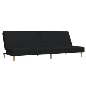 vidaXL Dvivietė sofa-lova, juodos spalvos, audinys