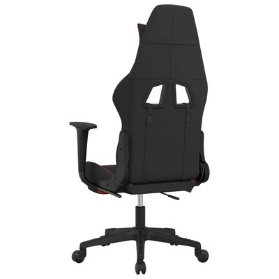 vidaXL Žaidimų kėdė su pakoja, juodos ir raudonos spalvos, audinys