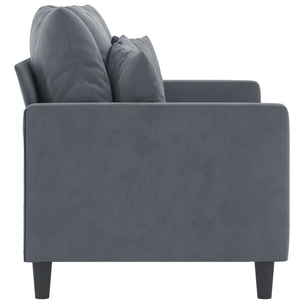 vidaXL Dvivietė sofa, tamsiai pilkos spalvos, 120cm, aksomas