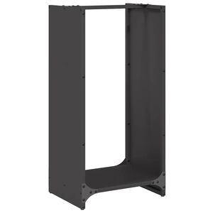 vidaXL Stovas malkoms, juodos, 40x30x80 cm, &scaron;altai valcuotas plienas