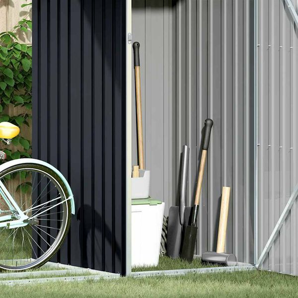 vidaXL Sodo malkinė-pa&scaron;iūrė, antracito spalvos, 245x98x159cm, plienas