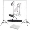 vidaXL Fotostudijos komplektas su ap&scaron;vietimo rinkiniu ir fonu
