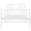 vidaXL Lovos rėmas su galvūgaliu/kojūgaliu, baltas, 100x200cm, metalas
