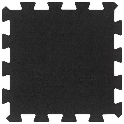 vidaXL Guminės grindų plytelės, 16vnt., juodos, 30x30cm, 16mm