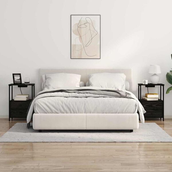 vidaXL &Scaron;alia lovos spintelė 2 pcs Juodas ąžuolas 40 x 31 x 60 cm