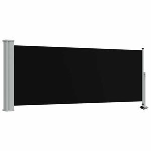 vidaXL I&scaron;traukiama &scaron;oninė kiemo pertvara, juodos spalvos, 100x300cm