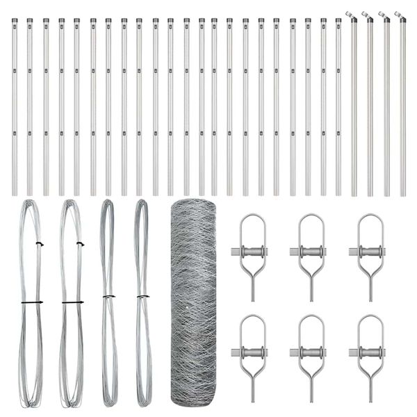 vidaXL Tvorelės stulpas Sidabro 50 x 0,4 m (50 mm tinklelis) Plienas