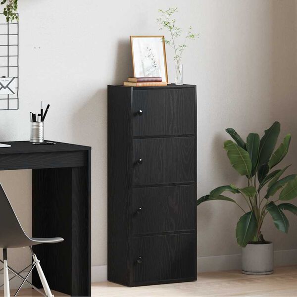 vidaXL Knygų spinta, juodos ąžuolo, 40x24x102cm, apdirbta mediena