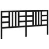 vidaXL Lovos galvūgalis, juodas, 206x4x100cm, pu&scaron;ies medienos masyvas