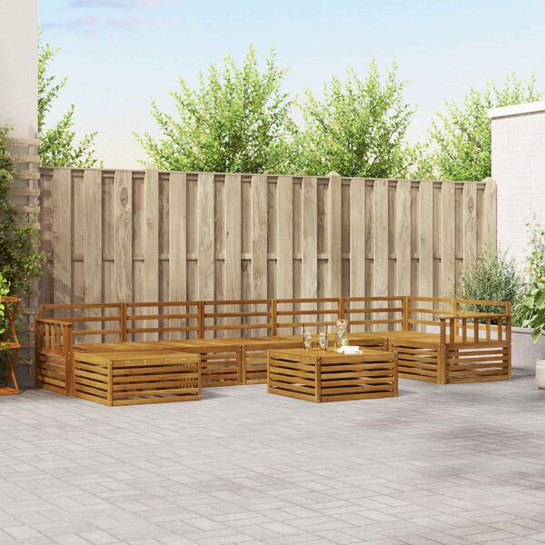 vidaXL Sofų komplektai 8 pcs Natūrali Kietos akacijos mediena