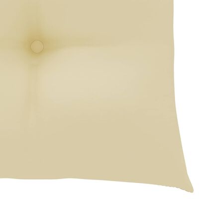 vidaXL Bistro komplektas su kreminėmis pagalvėmis, 3 dalių, tikmedis