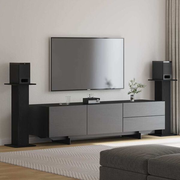 vidaXL Garsiakalbių stovai 2 pcs Juodas ąžuolas 30 x 30 x 80 cm