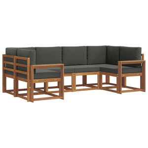vidaXL Lauko sofos komplektas su pagalve 6 pcs Natūralus ir antracitas