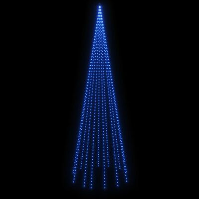 vidaXL Kalėdų eglutė ant vėliavos stiebo, 500cm, 732 mėlynos LED