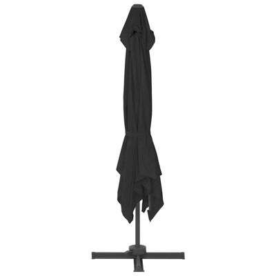 vidaXL Gembės formos skėtis su aliuminio stulpu, juodos spalvos, 3x3m