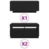 vidaXL TV spintelių komplektas 3 pcs Juoda 260 x 35 x 40 cm
