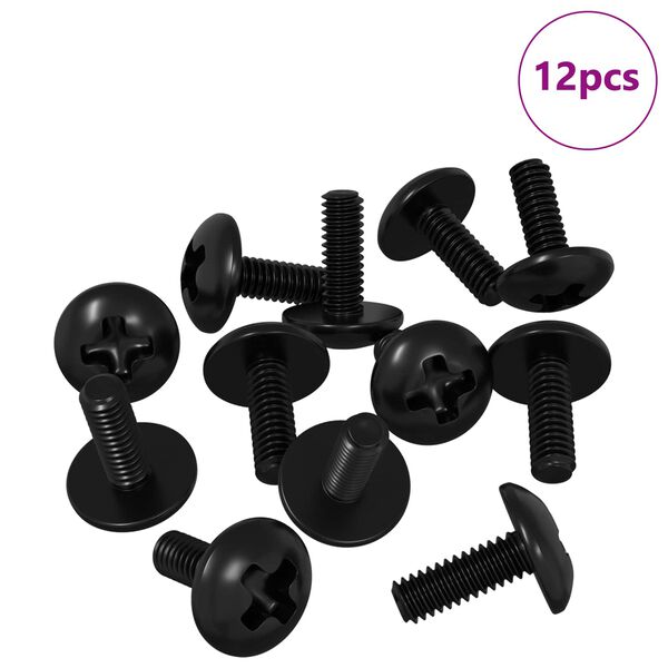 vidaXL Vamzdiniai varžtai 12 pcs Juoda M4 x 10 mm Geležis