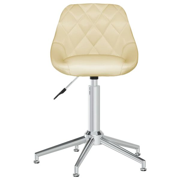 vidaXL Pasukamos valgomojo kėdės, 4vnt., kreminės, dirbtinė oda