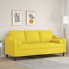 vidaXL Trivietė sofa su pagalvėlėmis, &scaron;viesiai geltona, 180cm, audinys