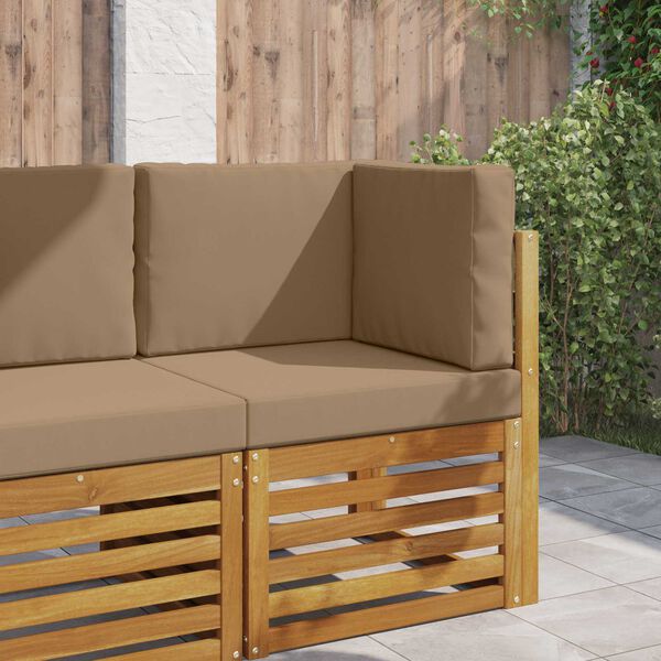 vidaXL Lauko sofa pagalvėlė 3 pcs Taupe Poliesteris