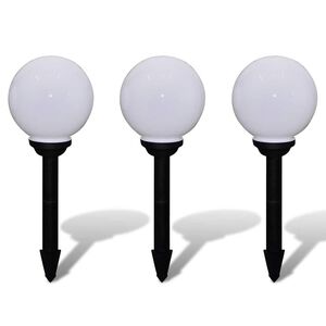 vidaXL Lauko LED &scaron;viestuvai takeliui, 3vnt, 20cm, įsmeigiami
