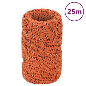 vidaXL Valties virvė, oranžinės spalvos, 2mm, 25m, polipropilenas