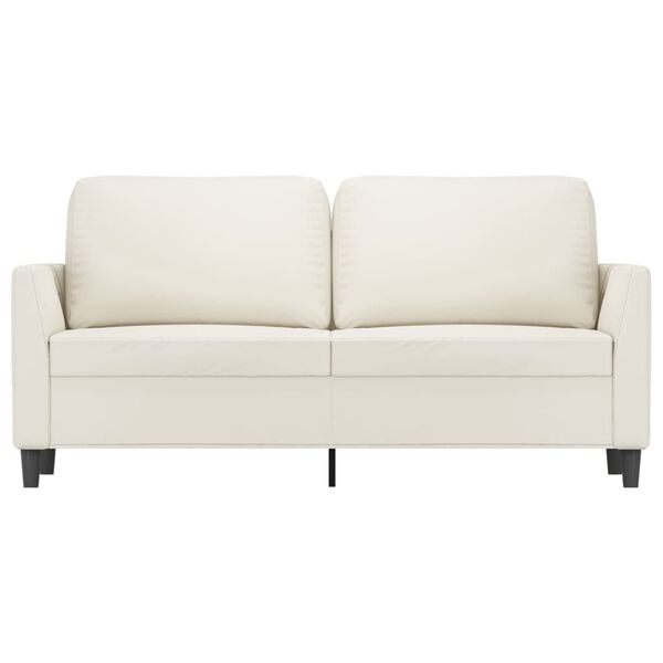 vidaXL Dvivietė sofa, kreminės spalvos, 140cm, dirbtinė oda