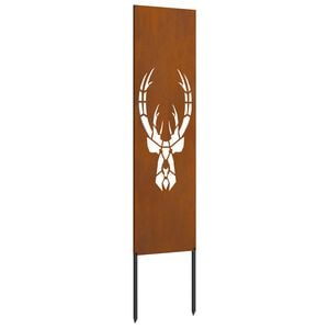 vidaXL Sodo privatumo ekranas Gyvūnų ra&scaron;tai Rūdijanti 32 x 140 cm