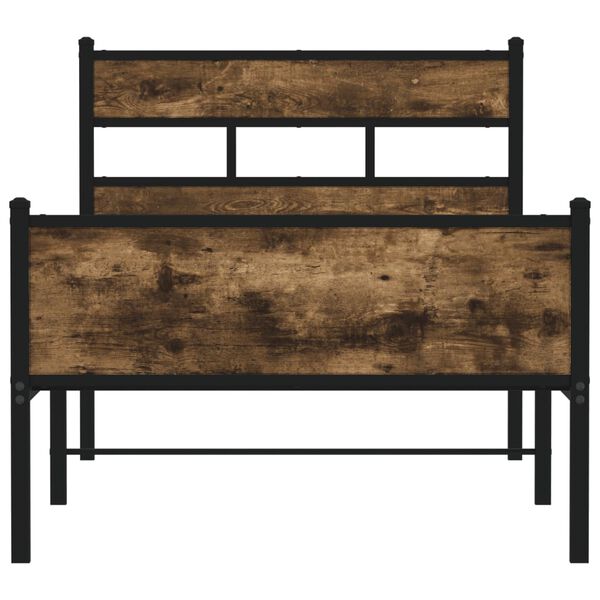 vidaXL Lovos rėmas be čiužinio, dūminis, 75x190cm, apdirbta mediena