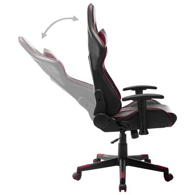 vidaXL Žaidimų kėdė, juodos ir vyno raudonos spalvos, dirbtinė oda
