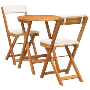 vidaXL Sodo valgomojo komplektas su pagalve 3 pcs Natūralus aliejus